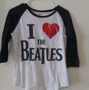 The beatles logo styles 3/4 slevee size LY